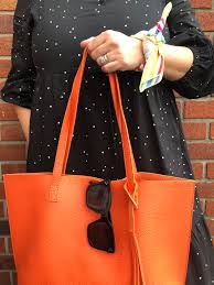 orange tote bag